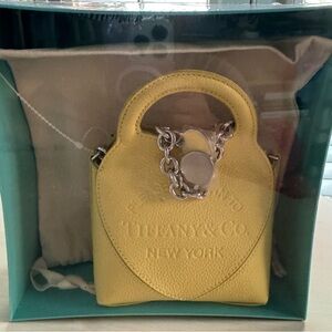 Tiffany & Co Yellow Butter Cream Leather Small Mini Micro Tote Return To Tiffany